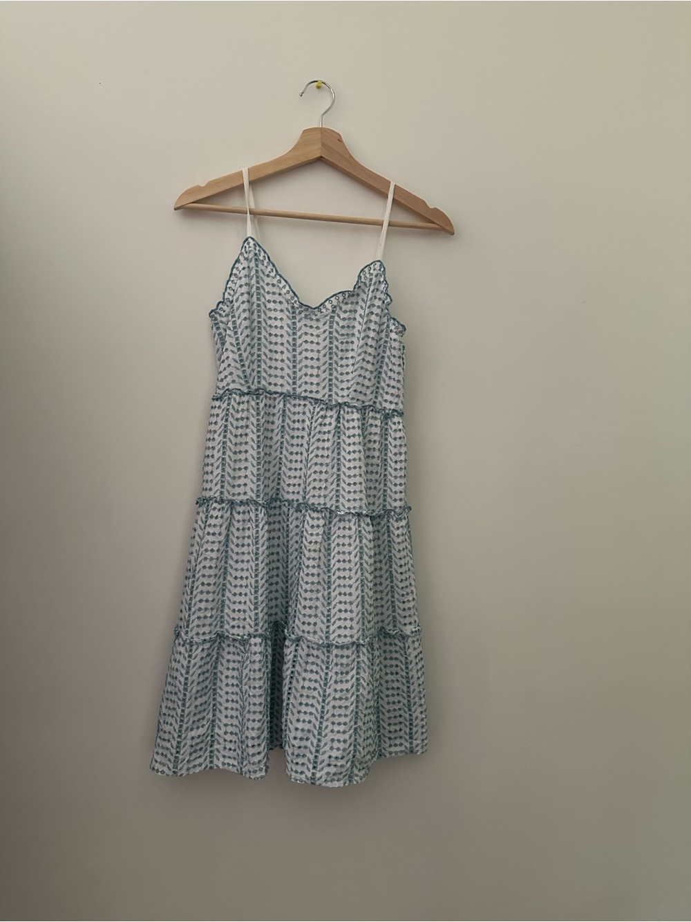 Spaghetti Strap Tiered Summer Dress in Light Blue